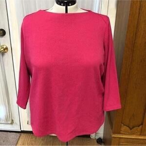 Liz Claiborne hot pink 3/4 sleeve top. Size 3x.